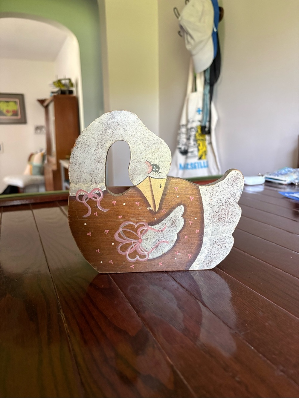 Vintage Mother Goose Wooden Box or Basket